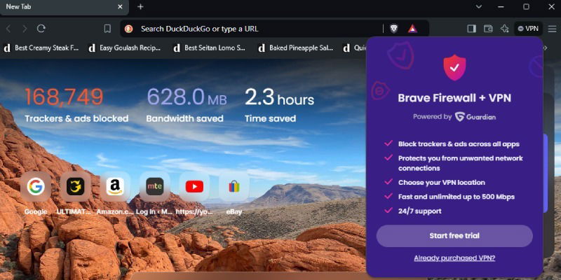 Браузеры со встроенным VPN Brave