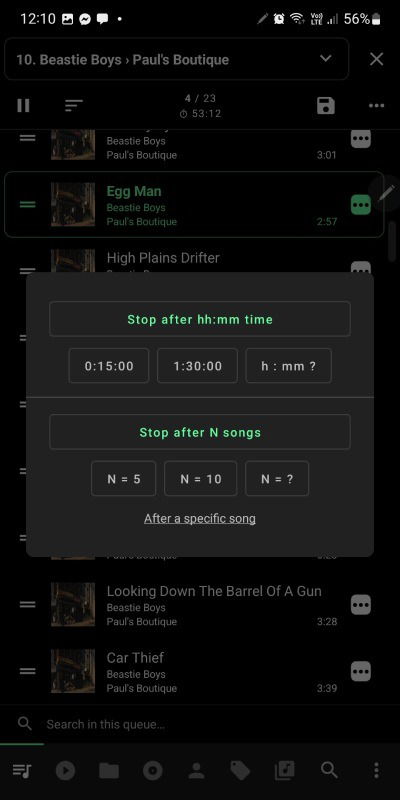 Музыкальный проигрыватель Musicolet для Android с таймером сна