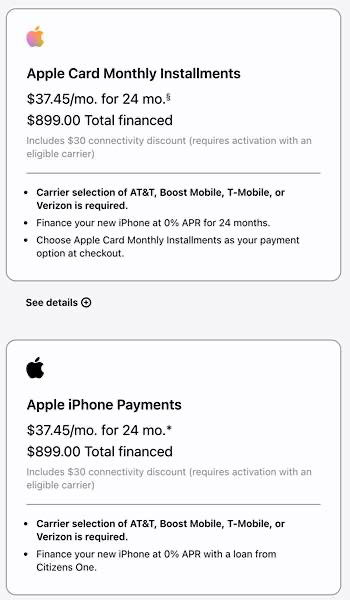 Ежемесячные платежи по Apple Goldman Sachs Apple Card