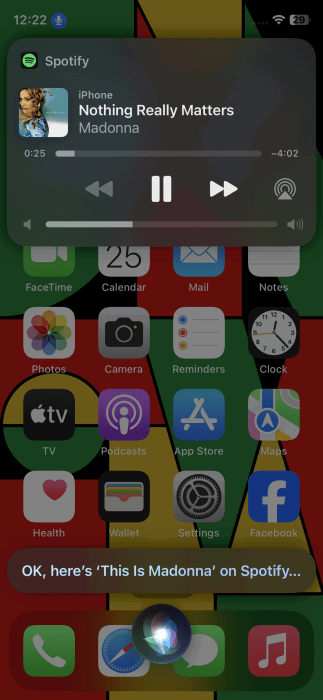 Попросите Siri включить Spotify на iPhone.