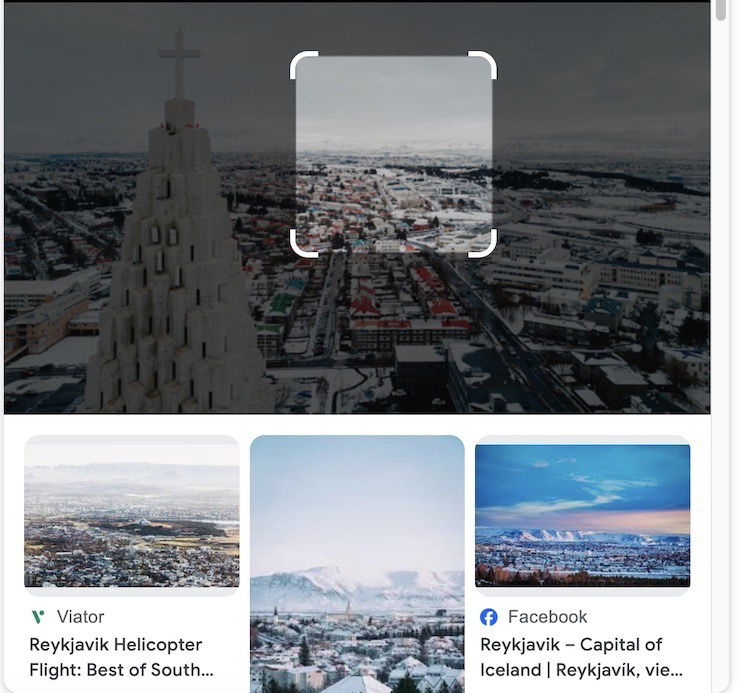 Результаты поиска появляются в Google Lens