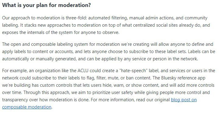 План модерации Bluesky.