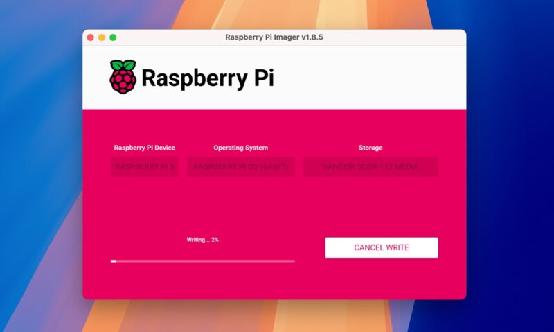 Запись изображений Raspberry Pi большего размера