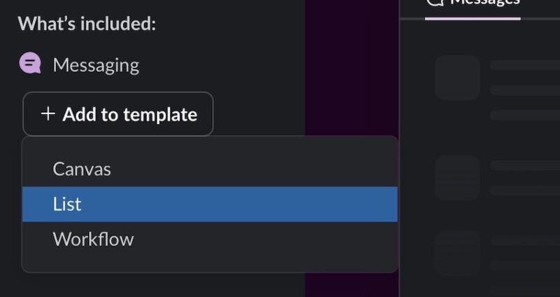 Возможность добавить список в ваш шаблон Slack.