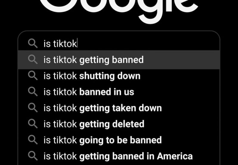 Поиск в Google о запрете TikTok.